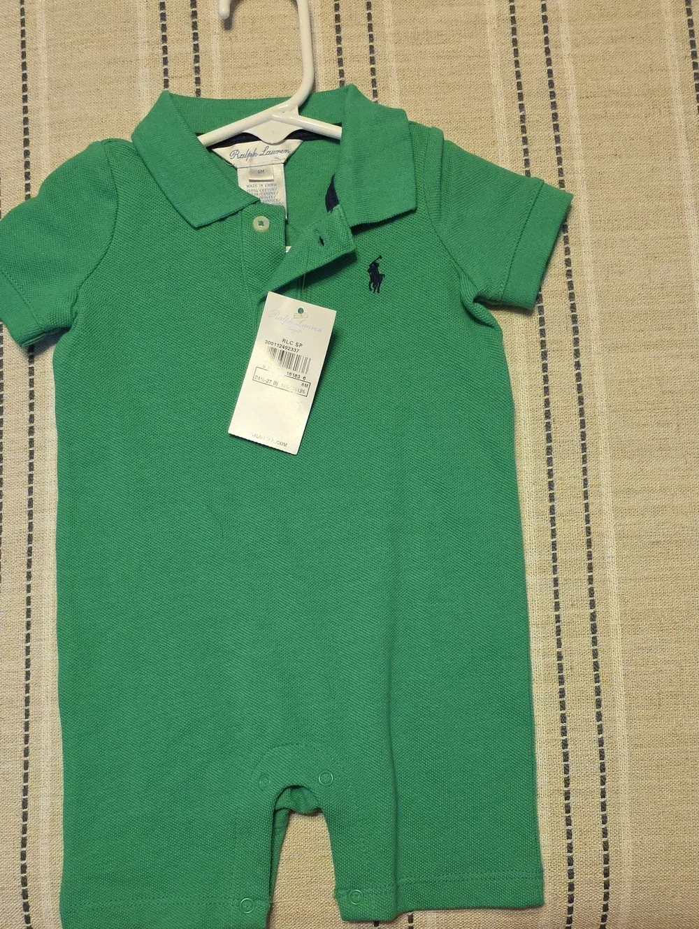 Ralph Lauren Green Polo Romper - Kids